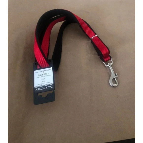 Zack & Zoey Nylon Dog Lead Soft Fleece Lined 4' X 5/8" Red/Back - Picture 1 of 2